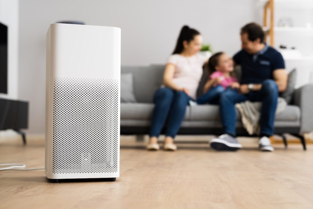 Air Purifier Modern Health Technology In Living Room